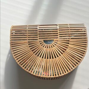 Bamboo Half-Moon Clutch
